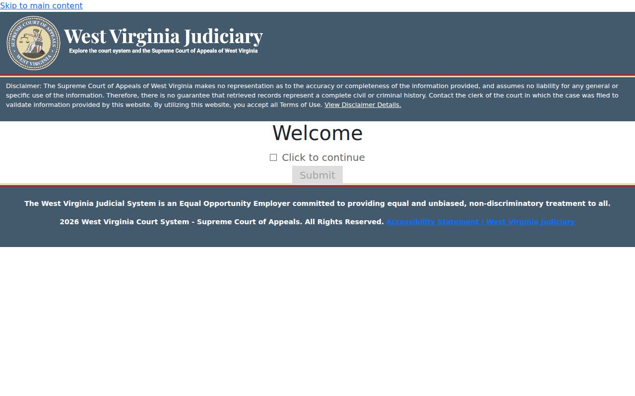 Monroe County criminal docket MCRSearch access screen
