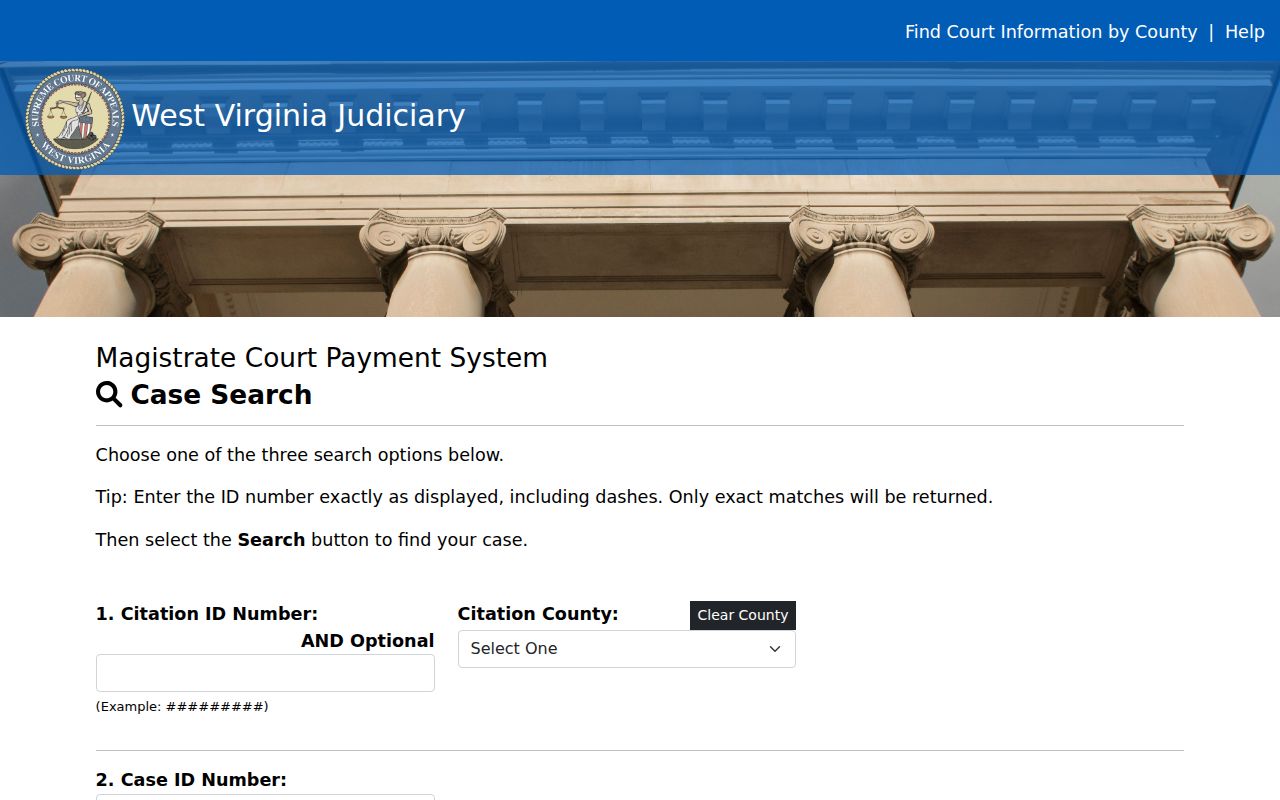 Monroe County traffic court record citation and payment ID search