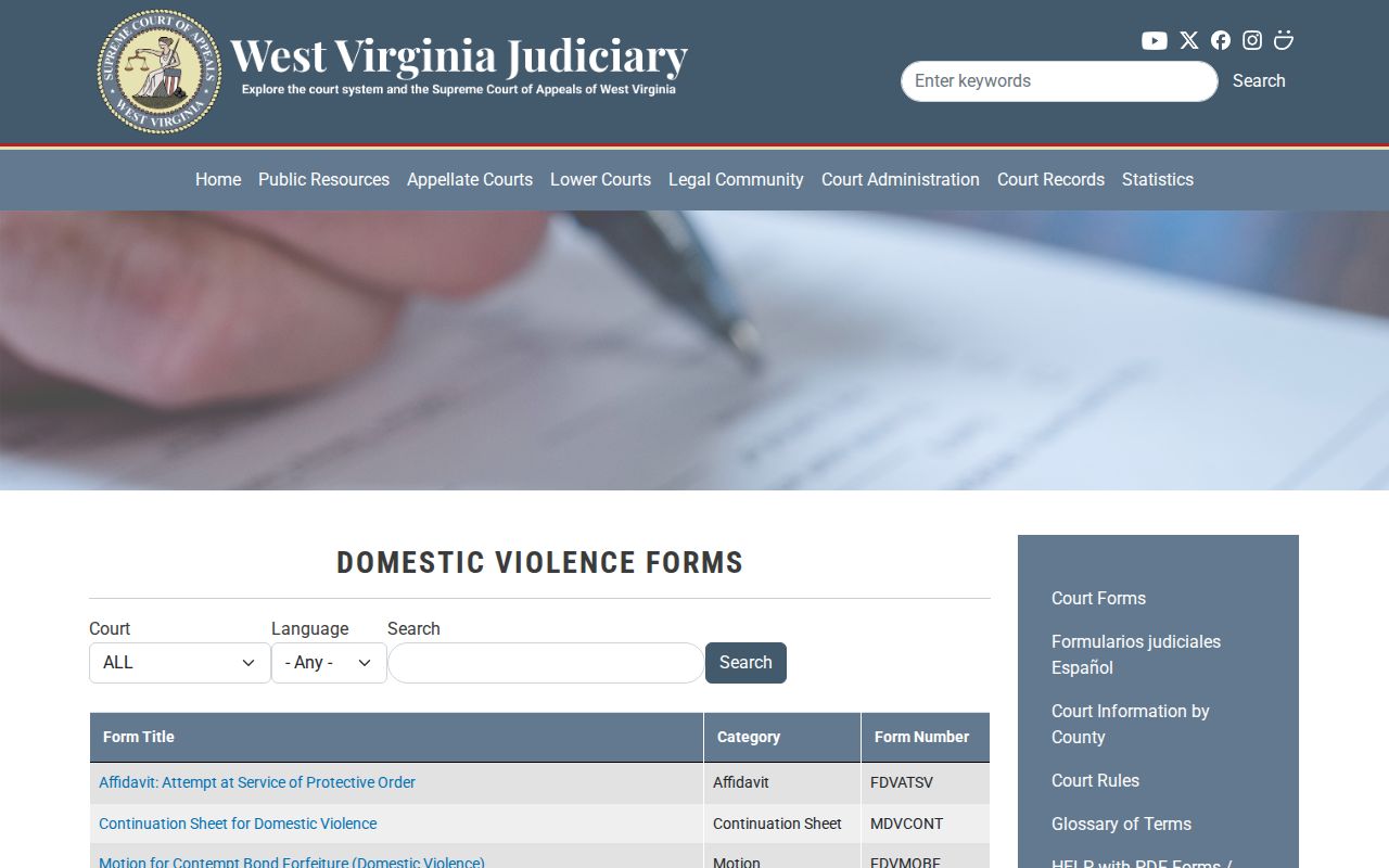 Monroe County civil docket domestic violence forms
