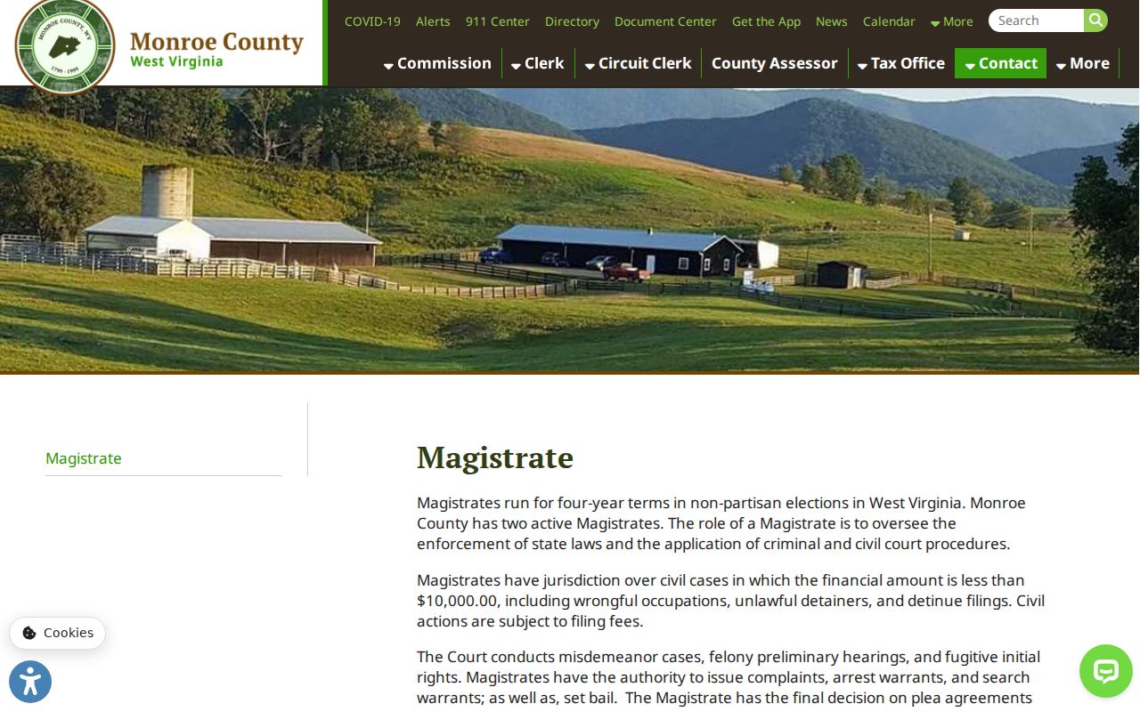 Monroe County court docket Magistrate Court jurisdiction information